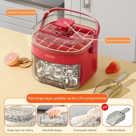Ice Maker Countertop with Handle Portable Sonic Ice Maker for Home Kitchen Camping RV Office