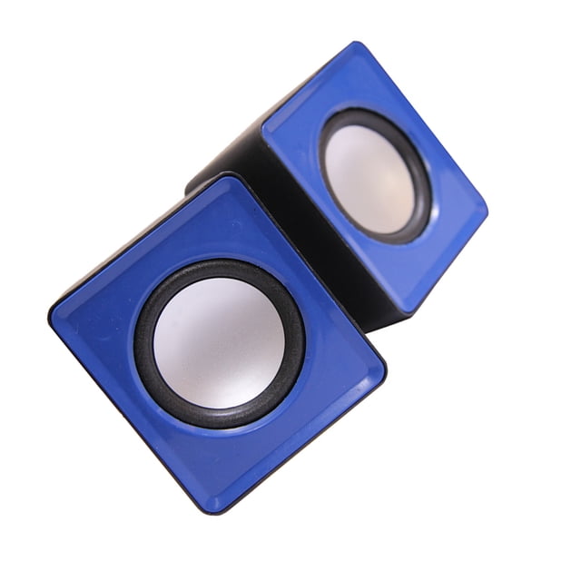 keepw Computer Speakers Universal Small Loudspeaker Mini USB Wired Stereo Sound Surround Home Office PC Laptop Notebook Blue