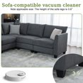 thumbnail image 4 of Noble House Modular U-Shaped Sectional Sofa with Storage Ottoman & USB Ports, 6-Seater Oversized Corner Couch, Gray, 4 of 9