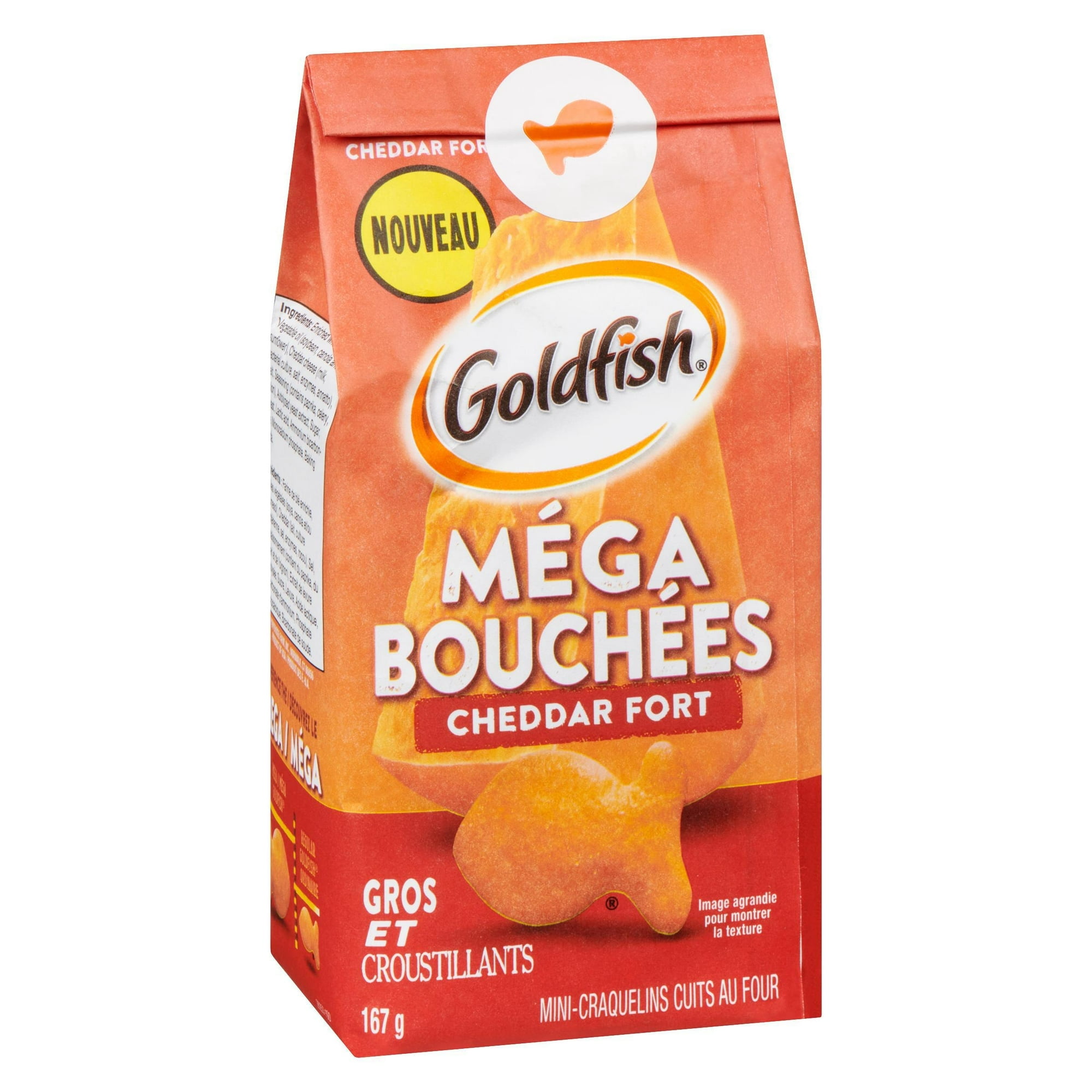 Craquelins Goldfish(MD) Mega Bouchées Cheddar Fort, Sachet de 167 g
