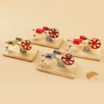 thumbnail image 2 of Stirling Engine Kit Electricity Generator Hot Air Motor Model Physical Generator Model with Flywheel Design Science Experiment Wooden Base DIY Education for Teacher Adults School Office, 2 of 7
