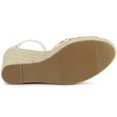 thumbnail image 5 of BLISSFUL STEP Sandales Compensées à Plateforme en Espadrille à Lacets pour Femmes Vert (Taille 9), 5 of 5