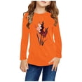 thumbnail image 1 of RXIRUCGD Chemises à Manches Longues pour Filles, Col Rond Mignon, Blouses Décontractées Élégantes (Orange, Taille : 4 Ans), 1 of 5