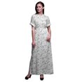 thumbnail image 1 of Bimba Robe Longue Maxi d'Été à Manches Kimono Imprimée de Feuilles de Cari en Rayonne avec Fente - X-Grand, 1 of 6