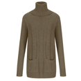 thumbnail image 1 of Yuyuzo Chandail Oversize pour Femmes Col Roulé Manches Longues Tricoté Confortable Couleur Unie, 1 of 5