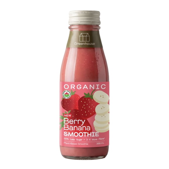Greenhouse Organic Berry Banana Smoothie, 300 mL