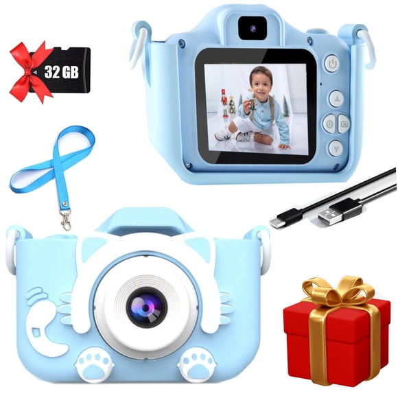 MAKATA Kids' Digital Camera (BLUE) 48MP with HD Video Recording Games and MP3 Music, Fun Toy Camera for Children Under 13 Years Old, Birthday Christmas for Boys and Girls