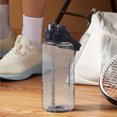 thumbnail image 4 of Black Sports Water Bottle With Straw Leakproof Gym Bottle 2000Ml Large Capacity Bpa Free Plastic Water Bottle With Handle 30X10.5Cm 11.81X4.13In Fitness Yoga Exercise Hydration Bottle, 4 of 6