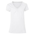 thumbnail image 1 of Hanes Girls` Shirred V-Neck Tee, L, White, 1 of 1