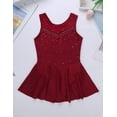 thumbnail image 3 of inhzoy Robe de Patinage Artistique pour Filles Enfants avec Strass et Paillettes, Ballet, Patineuse, Danseuse, Costume Scintillant Bourgogne 10, 3 of 7