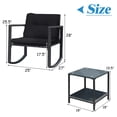 thumbnail image 4 of Costway 3PCS Patio Rattan Furniture Set Rocking Chairs Cushioned Sofa Black, 4 of 9