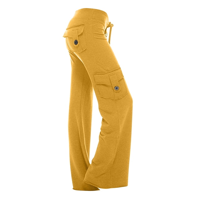 AherBiu Pantalon Cargo Grande Taille pour Femmes Taille Haute Extensible Ample Randonnée Jambes Larges Extérieur
