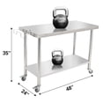 thumbnail image 3 of BeesClover Stainless Steel Table for Prep & Work with Backsplash, Kitchen Heavy Duty Table with Adjustable Under Shelf and Foot for Restaurant, Home and Hotel, 3 of 6