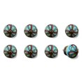 thumbnail image 1 of Knob-it 676685031594 Ensemble Vintage de Boutons Ronds en Céramique Peints à la Main - Rouge et Turquoise - Lot de 8, 1 of 3