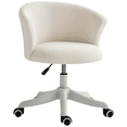 thumbnail image 1 of Vinsetto Chaise de Bureau Duveteuse à Hauteur Réglable, Sans Accoudoirs, Blanche, 1 of 10