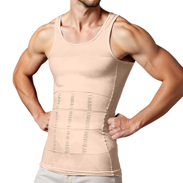Mens Compression Shirt Slimming Body Vest Workout Tank Tops Abs Abdomen Undershirts