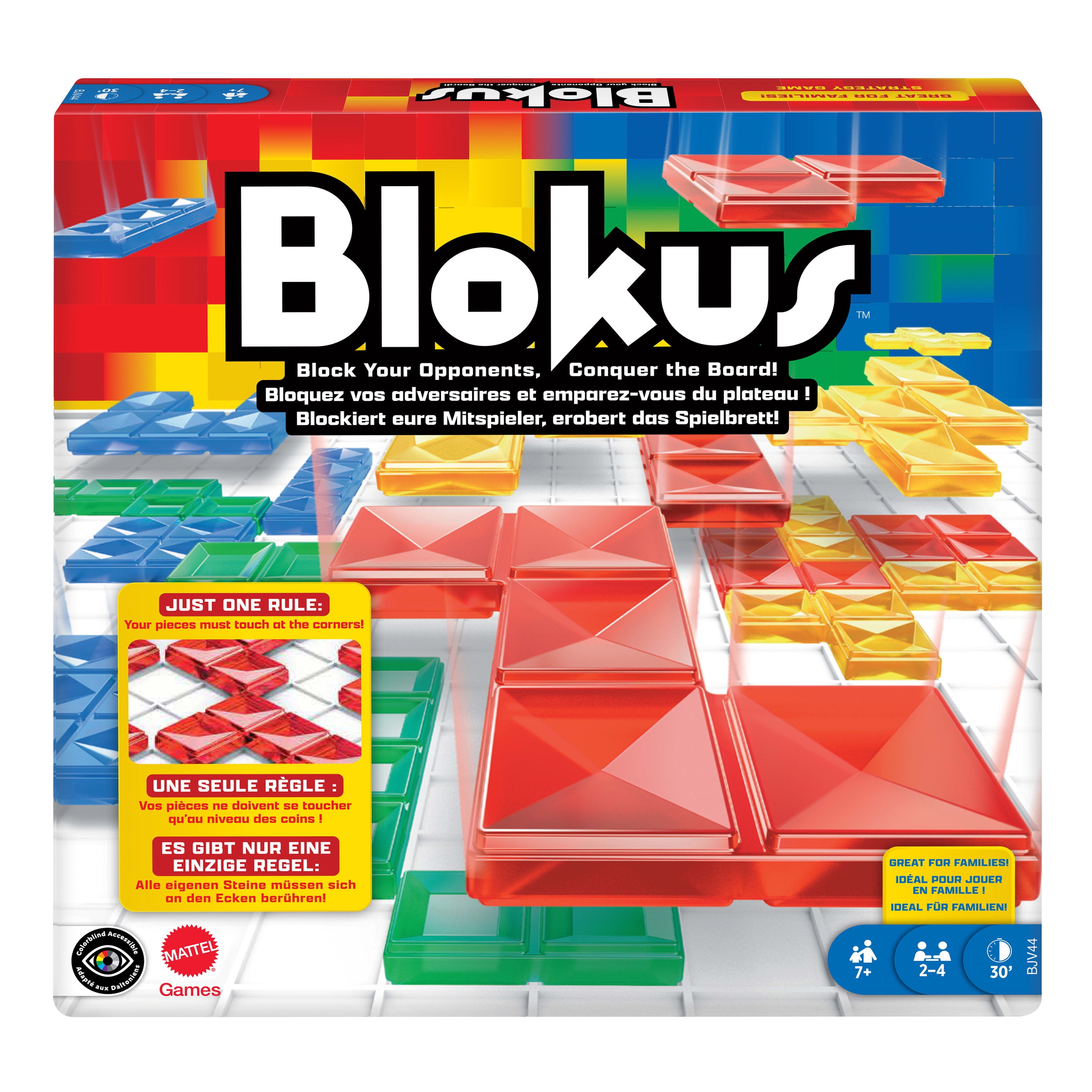 Blokus Strategy Family Board Game for Kids & Adults with Colorblind Accessible Pieces & One Rule