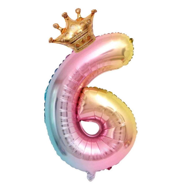 Birdeem Crown Number Foil Balloons Number Ballon Happy Birthday Party Decoration 32 Inch