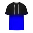 thumbnail image 3 of Besolor Mens Casual Hooded Tops Gradient Drawstring Short Sleeve Shirts Sports ness Pullover Summer Blouse, 3 of 4