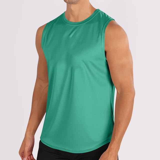 Jusqu'à 50 % de Rabais Horkkom Débardeur pour Homme Été Couleur Unie Col Ras du Cou Chandails Sans Manches pour Muscles Décontracté Extérieur Entraînement