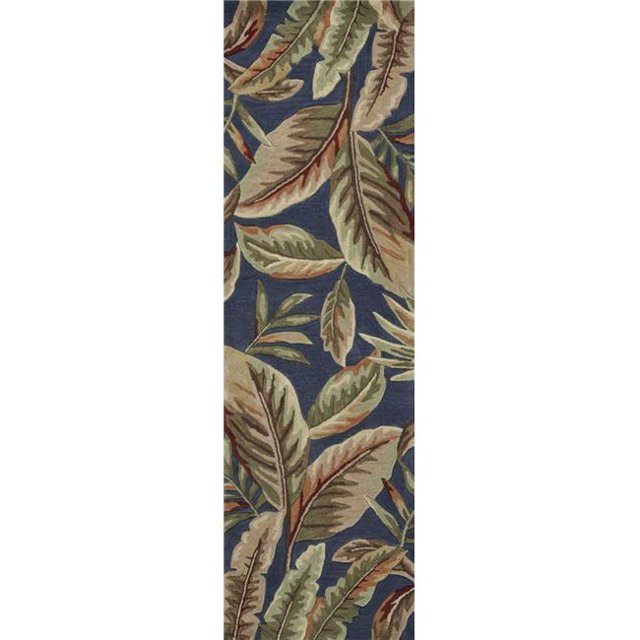 HomeRoots 352385 2 ft. 3 in. x 7 ft. 6 in. Runner Polyester Ink Blue Area Rug
