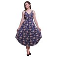 thumbnail image 1 of Bimba Robe Midi d'Été Imprimée à Fleurs pour Femmes, Col en V, Tenue de Vacances, Très Grande Taille, 1 of 1