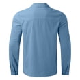 thumbnail image 5 of EGNMCR Chemises à Manches Longues pour Hommes Automne Mode Décontractée Couleur Unie Bouton Col Rabattu Hauts Blouse Confortable Coton Chemises de Travail de Bureau, 5 of 5