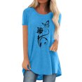 thumbnail image 1 of Pompotops Chemises Mode Décontractée pour Femmes Manches Courtes Tee-Shirt Ample Tunique Blouse, 1 of 4