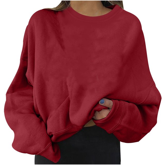 Pompotops Mode Femmes Décontracté Manches Longues Dames Sweat-Shirts Courts