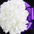 thumbnail image 4 of Faithtur Artificial Wedding Bride Bouquet Romantic Handheld Bridesmaid Flower with Ribbon, 4 of 4