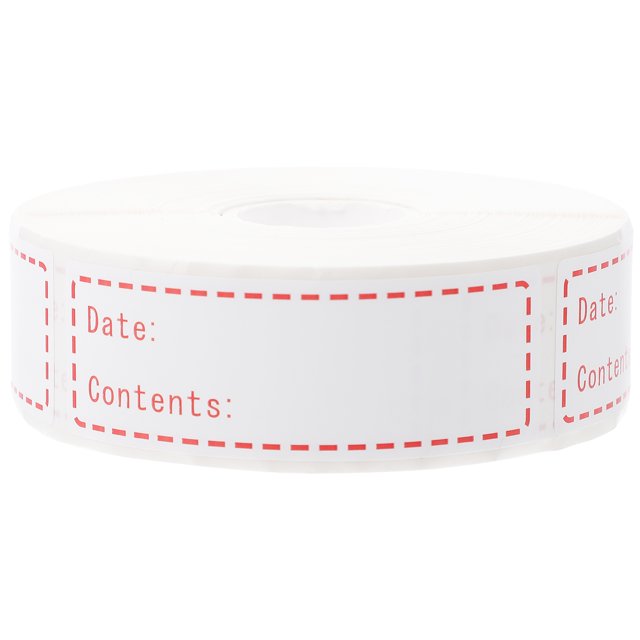 Miangastore 1 Rouleau Autocollants Alimentaires Marqueur Alimentaire Étiquette de Pot à Condiments Autocollants de Rappel pour Réfrigérateur