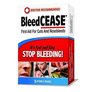 BleedCEASE First Aid, Blanc, 5 Count