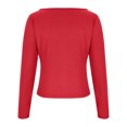 thumbnail image 4 of Dealovy Womens Long Sleeve Shirts Round Neck Slim Fitted Going out Tops Solid Color Basic Undershirts, 4 of 5
