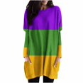 thumbnail image 1 of Timegard Hauts pour Femmes Col Rond Manches Longues T-Shirt Confortable à Blocs de Couleur Décontracté Ample avec Poches, 1 of 6