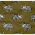 thumbnail image 4 of oneOone Organic Cotton Poplin Twill Fabric Elephant Block Print Fabric BTY 42 Inch Wide, 4 of 4