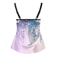 thumbnail image 5 of NIEWTR Tankini Haut pour Femme, Maillots de Bain à Col Rond, Maillot de Bain Modeste à Effet Ventre Plat, Bretelles Spaghetti, Haut de Tankini (Violet, M), 5 of 5