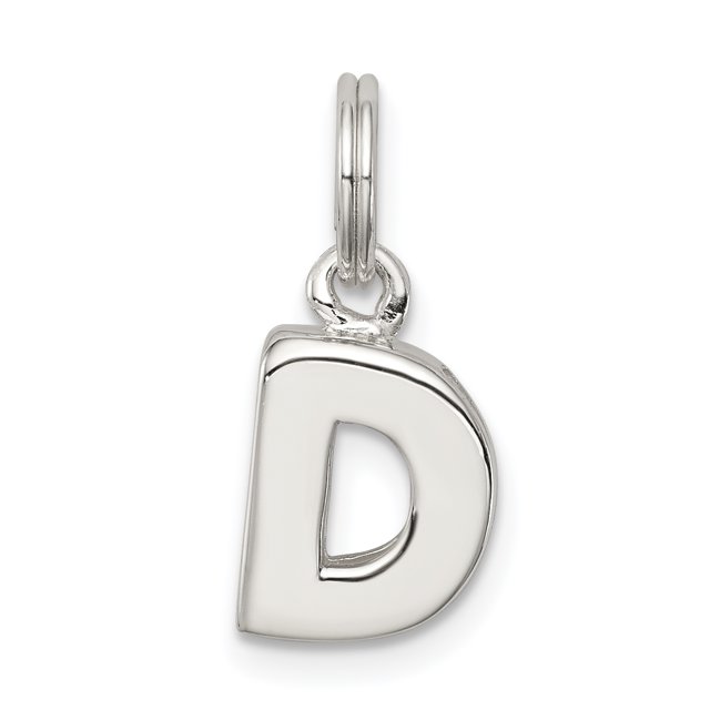 925 Sterling Silver D Charm and Pendant