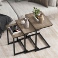 thumbnail image 4 of Gymax 3 Pcs Nesting Coffee End Table Set Stacking Side Nightstand Living Room Gray, 4 of 10