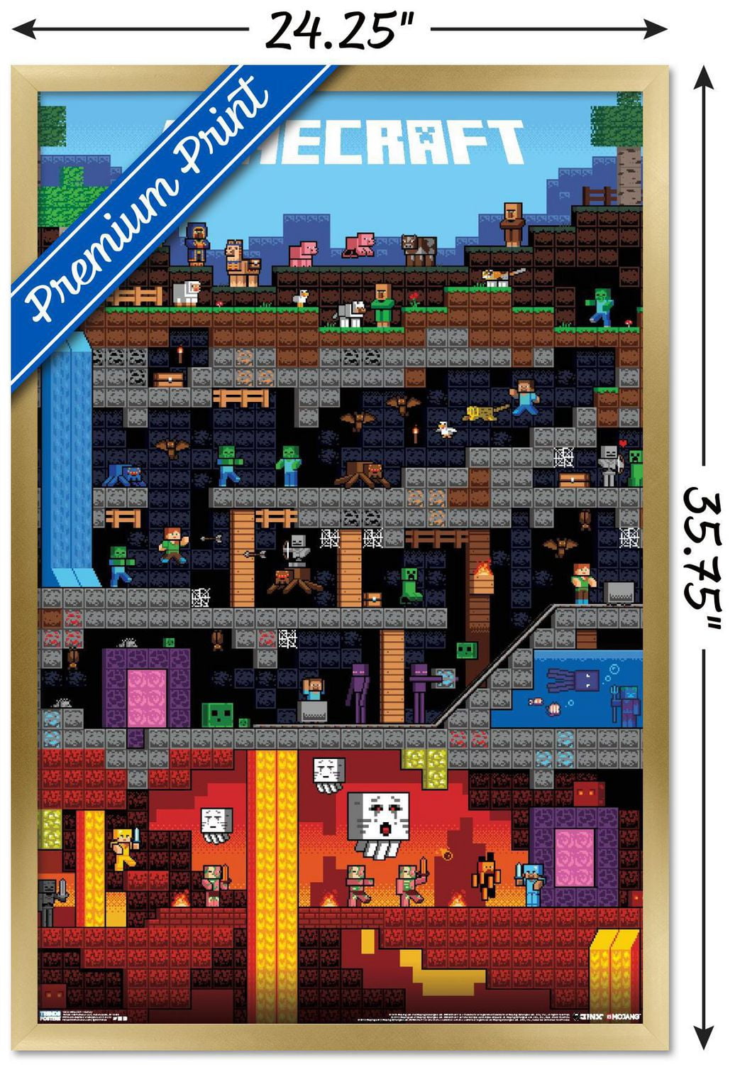 Minecraft - Worldly Wall Poster, 22.375" x 34"