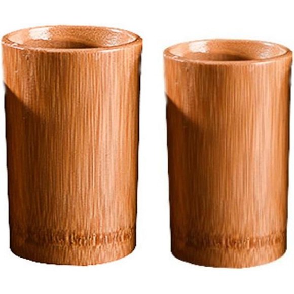 2pcs Natural Bamboo Reusable Mug for Beer, Juice, Tea, Coffee, and Wine - Perfect for Camping and Travel