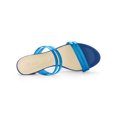 thumbnail image 4 of BLISSFUL STEP Women's Strappy Block Heel Slides Mules Sandals Blue 6.5, 4 of 7
