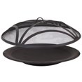 thumbnail image 1 of Sunnydaze Outdoor Replacement Steel Fire Pit Bowl with Spark Screen - Black - 39", 1 of 10