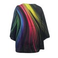 thumbnail image 5 of Pompotops Mode Femmes Imprimé T-shirt Mi-Longueur Manches 3/4 Blouse Col Rond Casual Tops Dégagement, 5 of 5