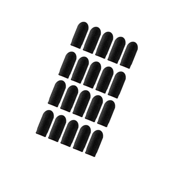 20 Pieces Gaming Finger Sleeves Anti Sweat Breathable Cover Accessories Mobile for Mobile Game Black