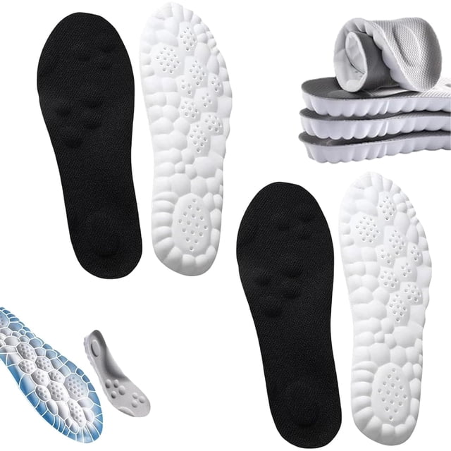 Footstr Insoles, Breathable Soft Foam Shoe Insole, 4D Cloud Tech Sports Insoles with Arch Support for Men, Orthopedic Shock Absorption Inserts for Running, Walking, Work Shoes(2PCS-D,11.5-12.5)