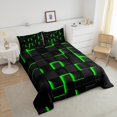 thumbnail image 4 of Erosebridal Neon Geometry Bedding Twin Comforter Set,Stereoscopic Gradient Plaid Down Comforter,Kids Room Decorative,Reversible,Lightweight,2-Piece, 4 of 7