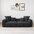 thumbnail image 1 of The Magic Home 2-Seater Modular Convertible Corduroy Sectional Sofa, Black, 1 of 10