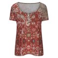 thumbnail image 4 of Birdeem T-Shirt Décontracté à Imprimé Floral pour Femmes, Manches Courtes, Tunique, Blouse, 4 of 6