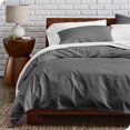 thumbnail image 1 of Bare Home Organic Cotton Duvet Cover Set, 300 Thread Count, Percale Weave, Full/Queen, Gray, 1 of 5
