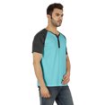 thumbnail image 2 of Inkmeso T-Shirts à Manches Courtes Raglan en Coton Léger Unis T-Shirt Classique Henley pour Hommes, 2 of 7
